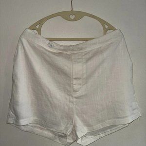 Princess Polly white linen-blend shorts